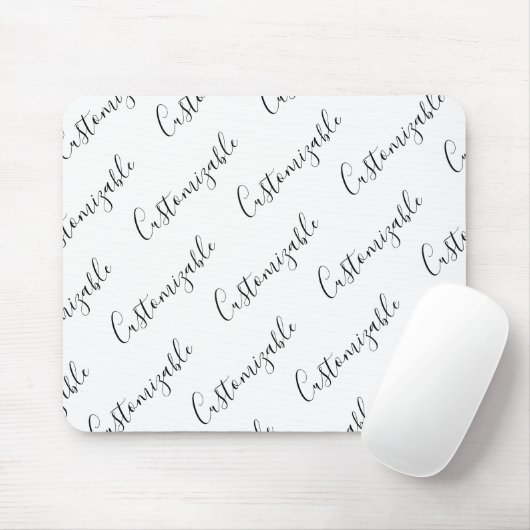 Moderne editierbare Skripttextvorlage | Schwarz & Mousepad (Mit Mouse)
