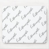 Moderne editierbare Skripttextvorlage | Schwarz & Mousepad (Vorne)