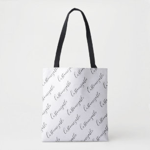 Moderne editierbare Skripttextvorlage Schwarz & Tasche