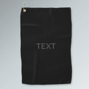 Moderne editierbare Text   Dunkelgrau & Schwarz Golfhandtuch