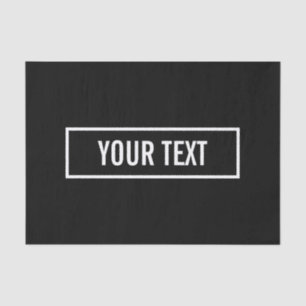 Moderne editierbare Text in weißem Logo-Stil-Rahme Seidenpapier