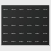 Moderne editierbare Text | Schwarz & Weiß Geschenkpapier (Flach)