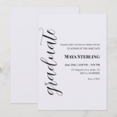 Moderne Editoriale Schrift Graduierung Einladung (Vorne/Hinten)
