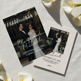Moderne Editoriale Schrift-Typografie Save-the-Dat Folieneinladung