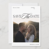 Moderne Editorials-Schrift Foto doppelseitig Save The Date (Vorderseite)