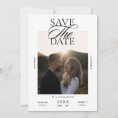 Moderne Editorials-Schriftfoto-Hochzeit Save The Date (Vorderseite)