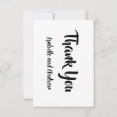 Moderne Eegant Black and White Foto Wedding Mitteilungskarte (Rückseite)