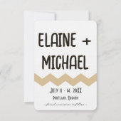 Moderne Ehepaare sparen die Datumskarte Save The Date (Rückseite)