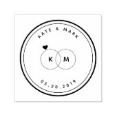 Moderne Eheringe Monogramm Save the Date Rund Permastempel (Design)