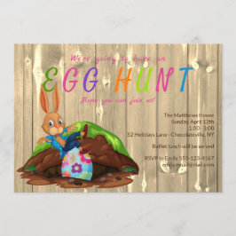 Moderne Ei Hunt Ostersonnige Hase Custom Einladung