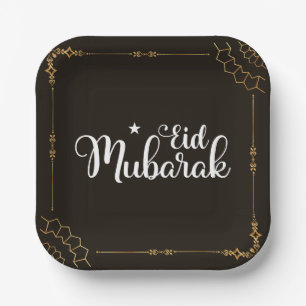 Moderne Eid Mubarak Black Gold Eid Teller