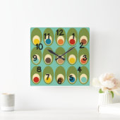 Moderne Eier aus dem Mittelalter Quadratische Wanduhr (Zuhause)