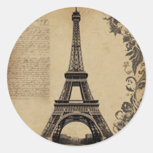 Moderne Eiffelturm Paris Frankreich Vintage Runder Aufkleber