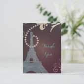 moderne Eiffelturm Vintage paris Vielen Dank Postkarte (Stehend Vorderseite)