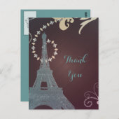 moderne Eiffelturm Vintage paris Vielen Dank Postkarte (Vorne/Hinten)