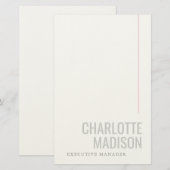 Moderne Eigene Name Trendige Minimalistische Schli Briefpapier (Vorne/Hinten)