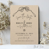 Moderne, eigenhändig gezeichnete Bow KRAFT Foto Ho Save The Date