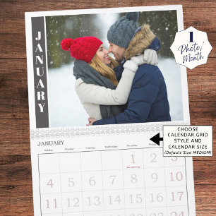Moderne Ein Foto pro Monat und Collage auf dem Cov Kalender