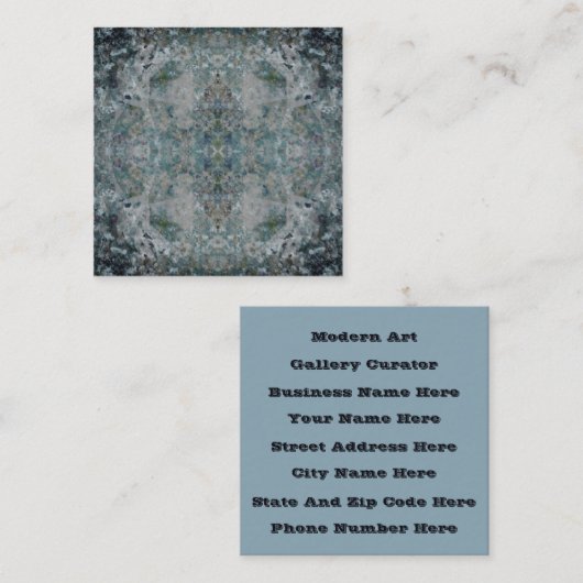 Moderne, eine Art Abstrakte Kunst in einer foggisc Quadratische Visitenkarte (Vorne/Hinten)