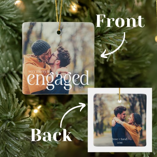 Moderne, einfach bearbeitbare Farbe Verlobt 2 Foto Keramikornament