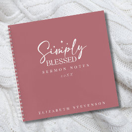 Moderne, einfach gesegnete rosafarbene Sermon-Note Notizblock