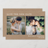 Moderne Einfache 2-Foto Rettete die neue Date Kraf Save The Date (Vorne/Hinten)