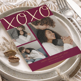 Moderne, einfache 3-Foto-Valentinstag Folien Feiertagskarte