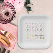 Moderne, einfache 50 Geburtstage Papierplatte Pappteller