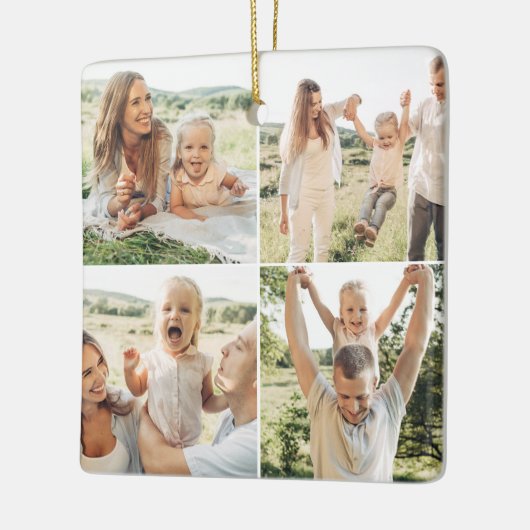 Moderne, einfache 5-Foto Collage Keramikornament (Links)