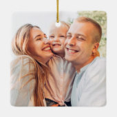 Moderne, einfache 5-Foto Collage Keramikornament (Rückseite)