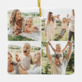 Moderne, einfache 5-Foto Collage Keramikornament (Vorderseite)