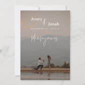 Moderne, einfache 5-Foto Hochzeit Einladung (Vorderseite)