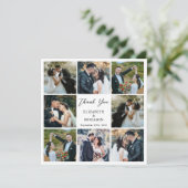 Moderne, einfache 8-Foto Collage Personalisiert Ho Dankeskarte (Stehend Vorderseite)