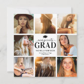 Moderne Einfache 8-Foto-Graduierungsparty Einladung (Vorderseite)