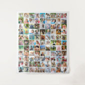 Moderne einfache 99-Foto Collage Hintergrund Wandteppich (Vorderseite)