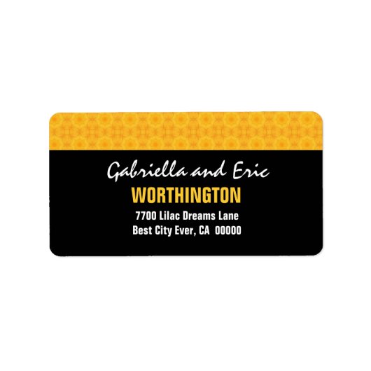 Moderne, einfache A310 in Gold und Schwarz Adressaufkleber (Vorne)