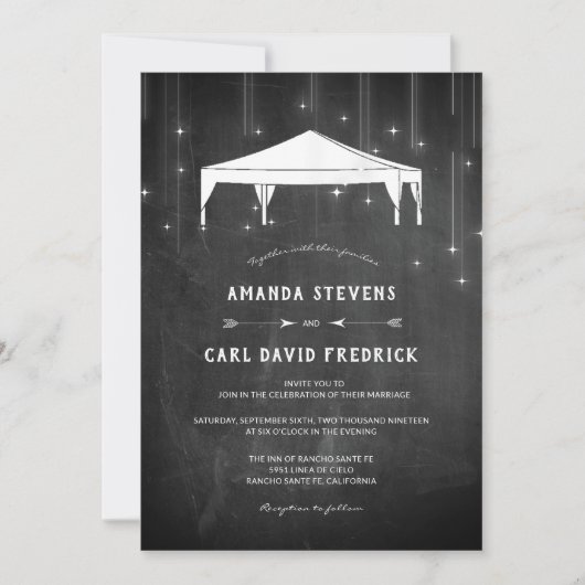 Moderne, einfache Abend-Hochzeit Einladung (Vorderseite)