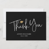 Moderne einfache Abschluss-Schrift Dankeskarte (Vorderseite)
