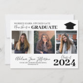 Moderne einfache Abschluss Zitat Graduierung 4 Fot Ankündigung (Vorderseite)