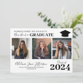 Moderne einfache Abschluss Zitat Graduierung 4 Fot Ankündigung (Stehend Vorderseite)