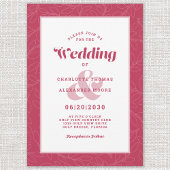 Moderne, einfache Abstrakte Blätter | Magenta Red  Einladung