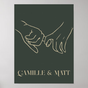 Moderne, einfache Abstrakte Linie Art ,boho chic Poster