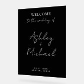 Moderne einfache Acryl-Willkommensschild Hochzeit Acrylschild (Winkel)