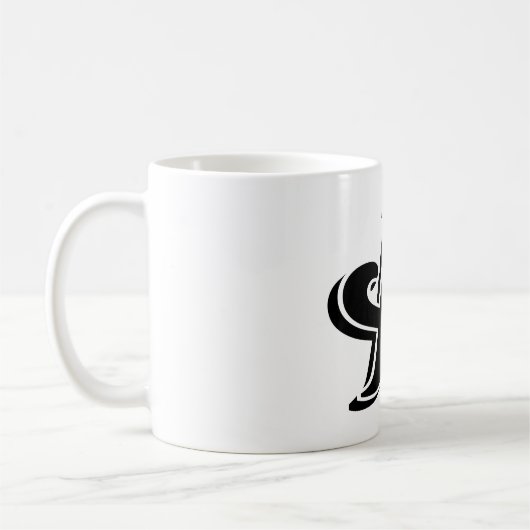 Moderne, einfache Alphabet-Tasse Letter A Kaffeetasse (Links)