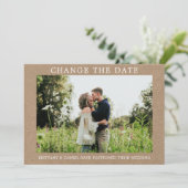 Moderne einfache Änderung der Datums-Kraft-Karte Save The Date (Stehend Vorderseite)