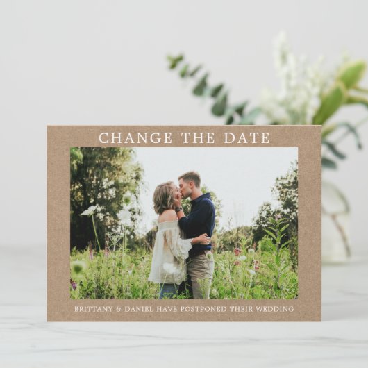 Moderne einfache Änderung der Datums-Kraft-Karte Save The Date (Stehend Vorderseite)