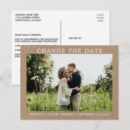 Moderne einfache Änderung des Datums, an dem Kraft Postkarte (Vorne/Hinten)