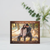 Moderne einfache Änderung des Datums Neuholz Postkarte (Stehend Vorderseite)