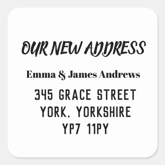 Moderne, einfache Ankündigung Square Sticker (Vorderseite)