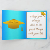 Moderne, einfache Anpassung Gold Blue Sky Karte (Innenseite)